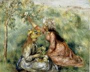 Pierre Renoir Girls Picking Flowers in a Meadow Sweden oil painting artist